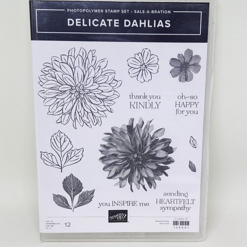 Stampin’ Up! Delicate Dahlias 12pc Photopolymer Stamp Set Floral Card Making